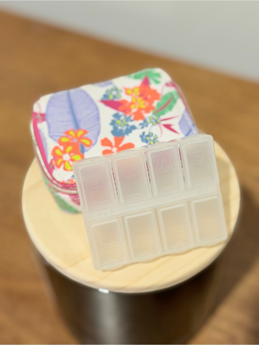 Floral Travel Pill Case Weekly Pill Organizer NWOT